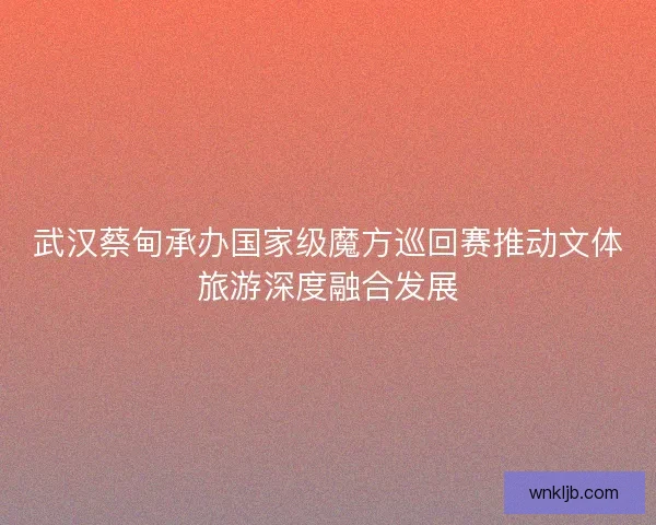 武汉蔡甸承办国家级魔方巡回赛推动文体旅游深度融合发展